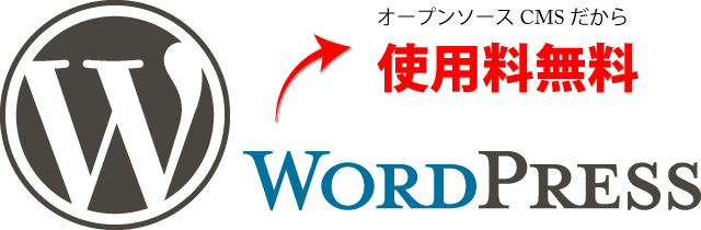 WordpressはオープンソースCMSのため、使用料無料